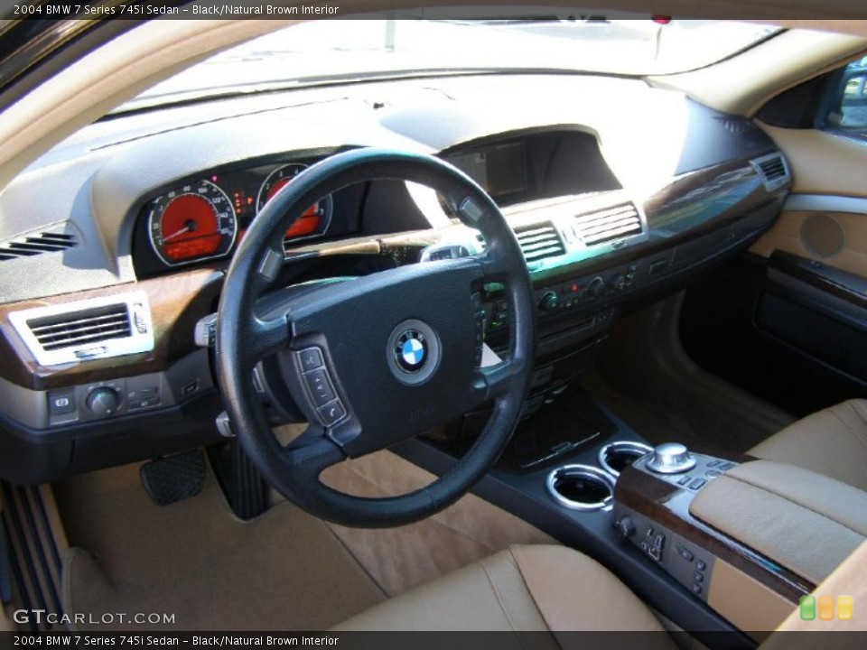 Black/Natural Brown Interior Dashboard for the 2004 BMW 7 Series 745i Sedan #38157233