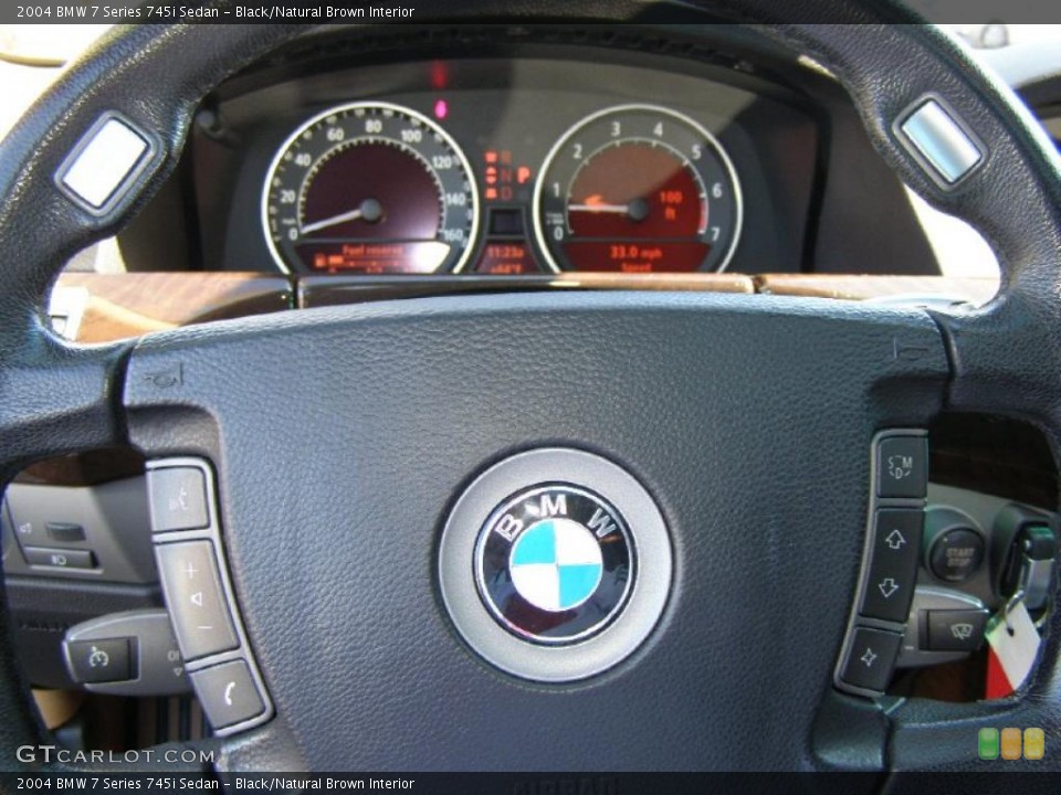 Black/Natural Brown Interior Steering Wheel for the 2004 BMW 7 Series 745i Sedan #38157313