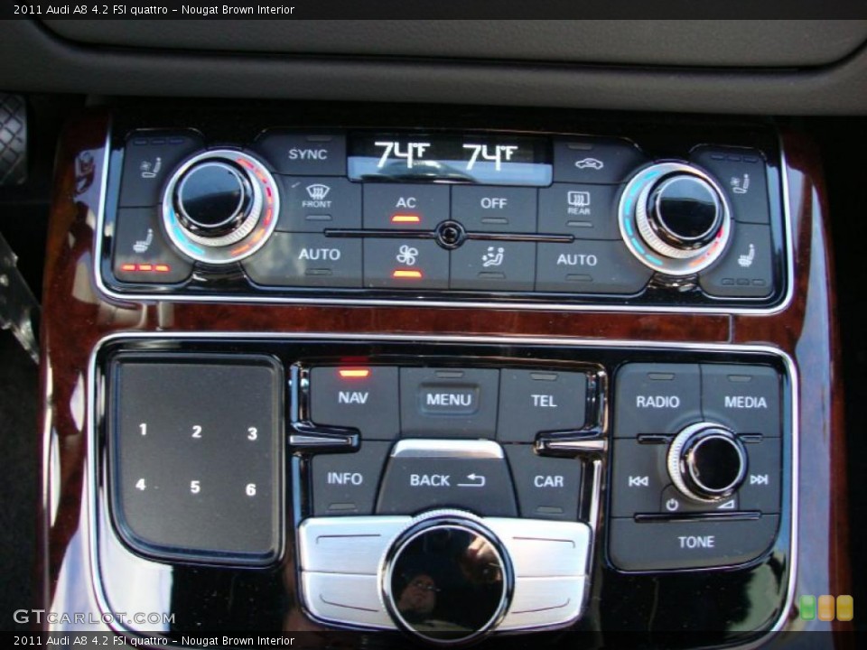 Nougat Brown Interior Controls for the 2011 Audi A8 4.2 FSI quattro #38182676
