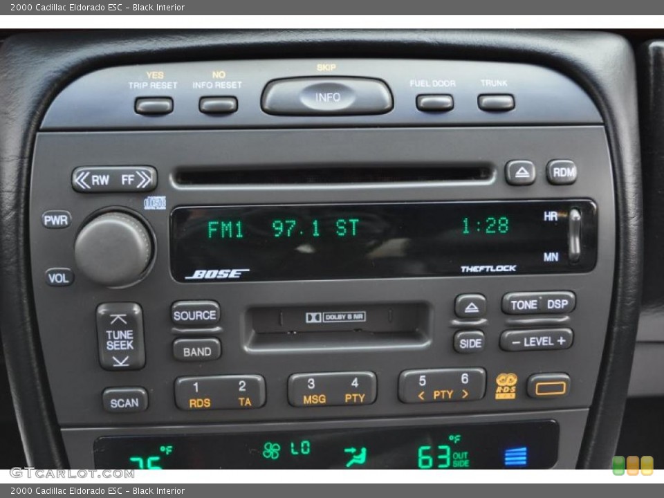 Black Interior Controls for the 2000 Cadillac Eldorado ESC #38183052