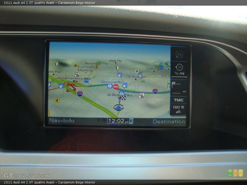 Cardamom Beige Interior Navigation for the 2011 Audi A4 2.0T quattro Avant #38184448