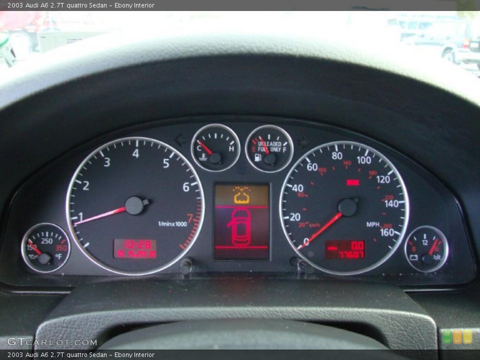 Ebony Interior Gauges for the 2003 Audi A6 2.7T quattro Sedan #38188488