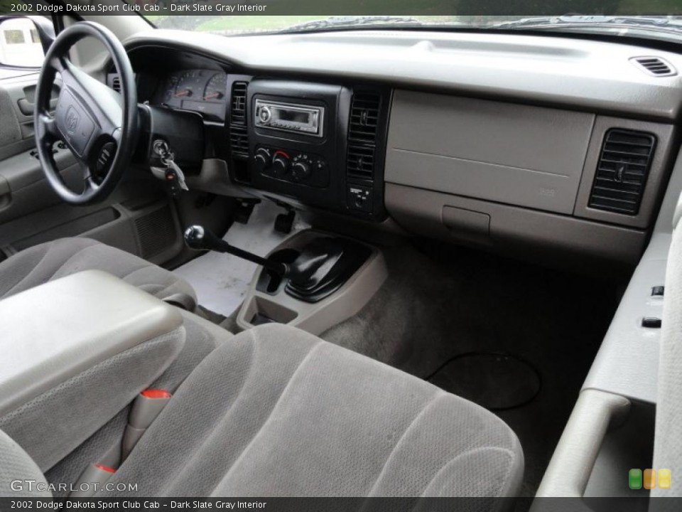 Dark Slate Gray Interior Dashboard for the 2002 Dodge Dakota Sport Club Cab #38190136