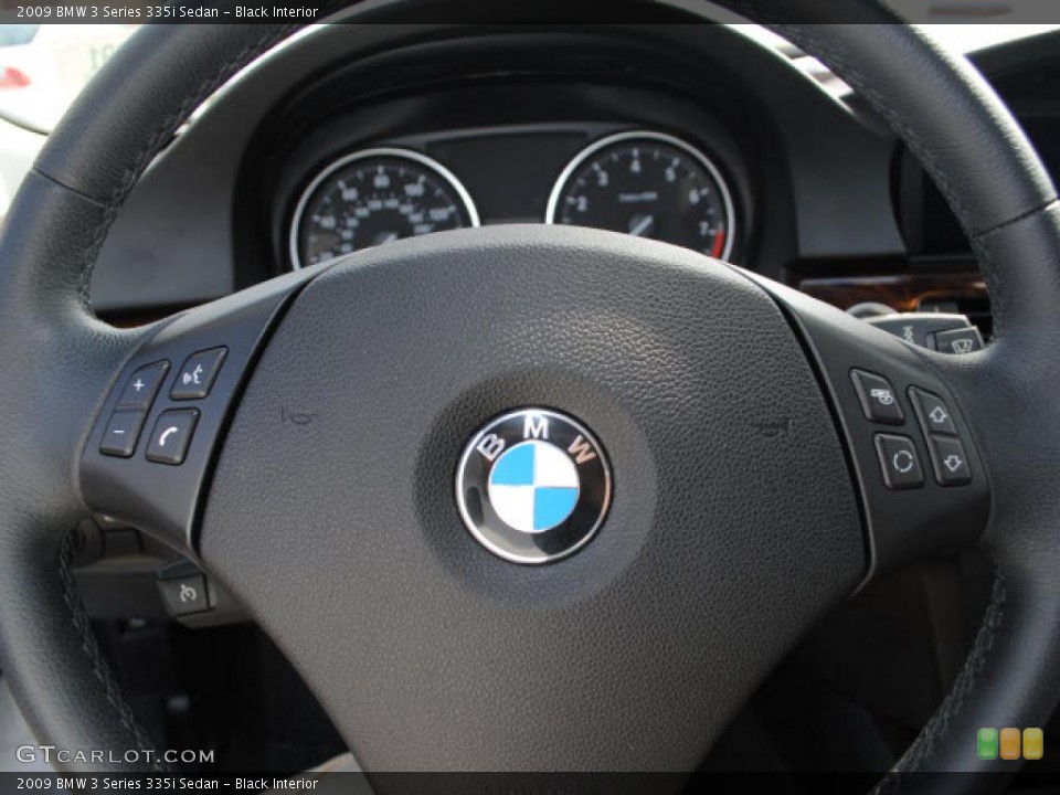 Black Interior Steering Wheel for the 2009 BMW 3 Series 335i Sedan #38205540