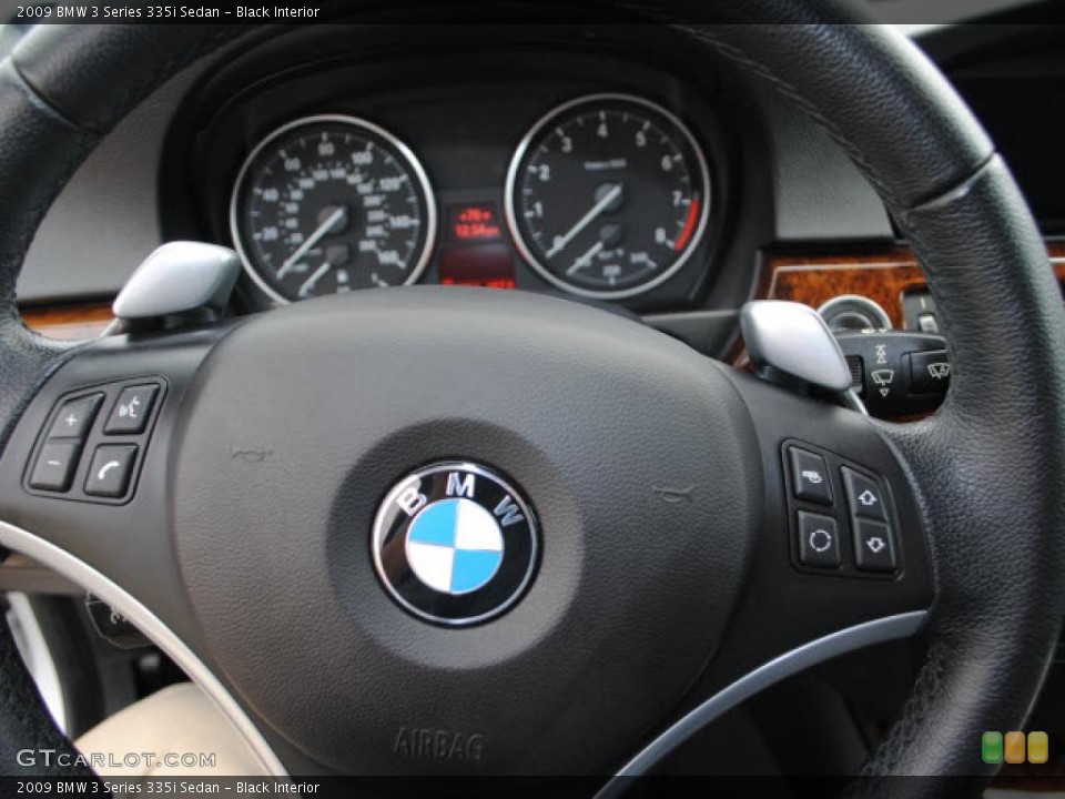 Black Interior Steering Wheel for the 2009 BMW 3 Series 335i Sedan #38206348