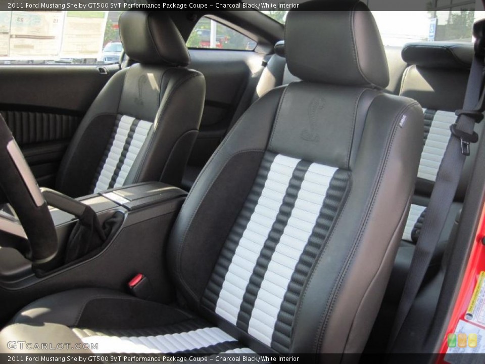 Charcoal Black/White Interior Photo for the 2011 Ford Mustang Shelby GT500 SVT Performance Package Coupe #38209296