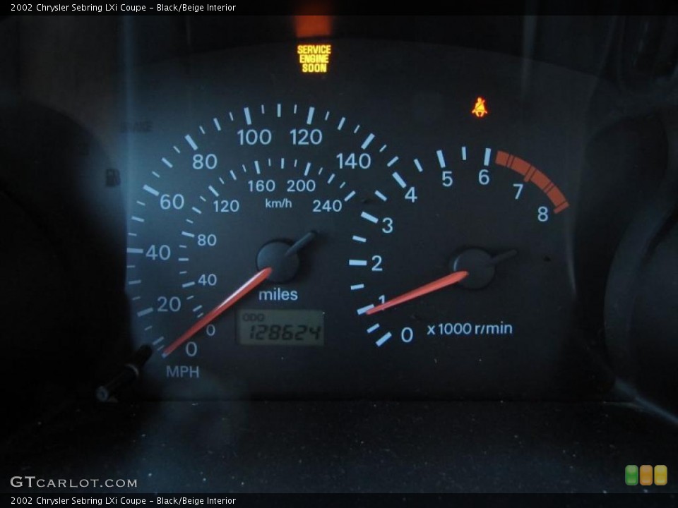 Black/Beige Interior Gauges for the 2002 Chrysler Sebring LXi Coupe #38211500