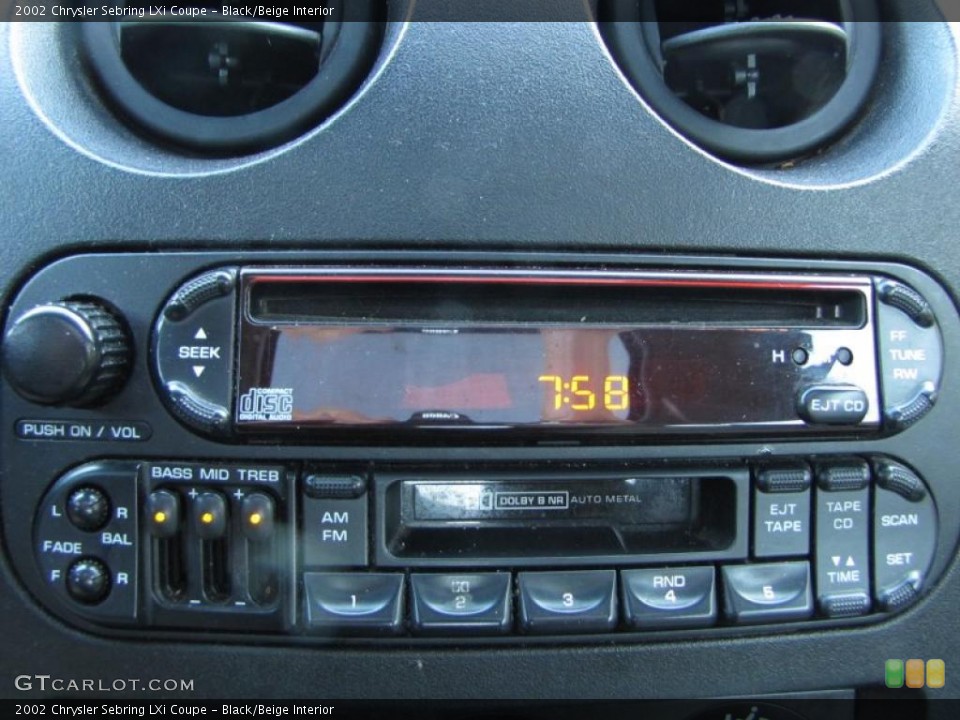 Black/Beige Interior Controls for the 2002 Chrysler Sebring LXi Coupe #38211512