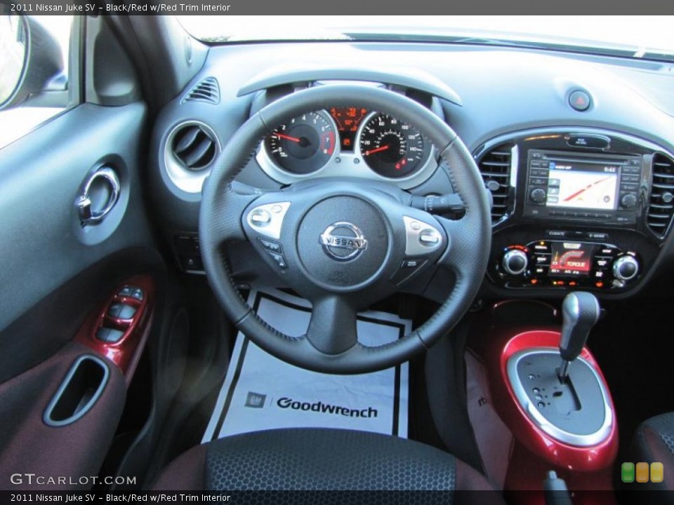 Black/Red w/Red Trim Interior Steering Wheel for the 2011 Nissan Juke SV #38212036