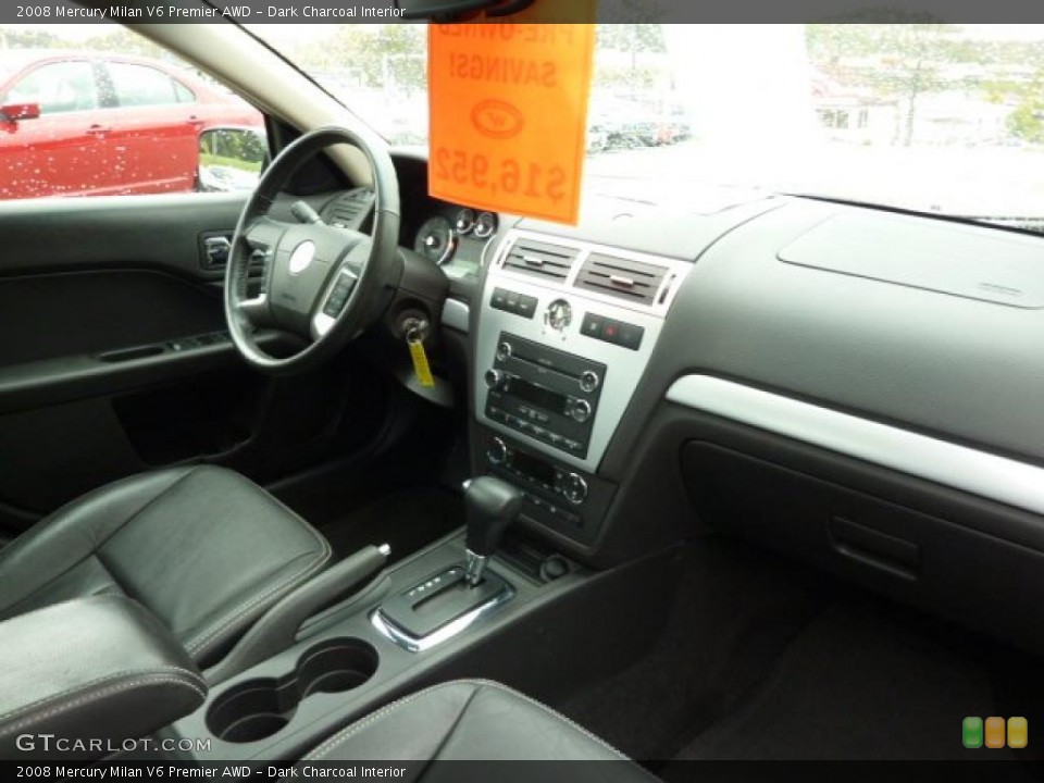 Dark Charcoal Interior Dashboard for the 2008 Mercury Milan V6 Premier AWD #38218712