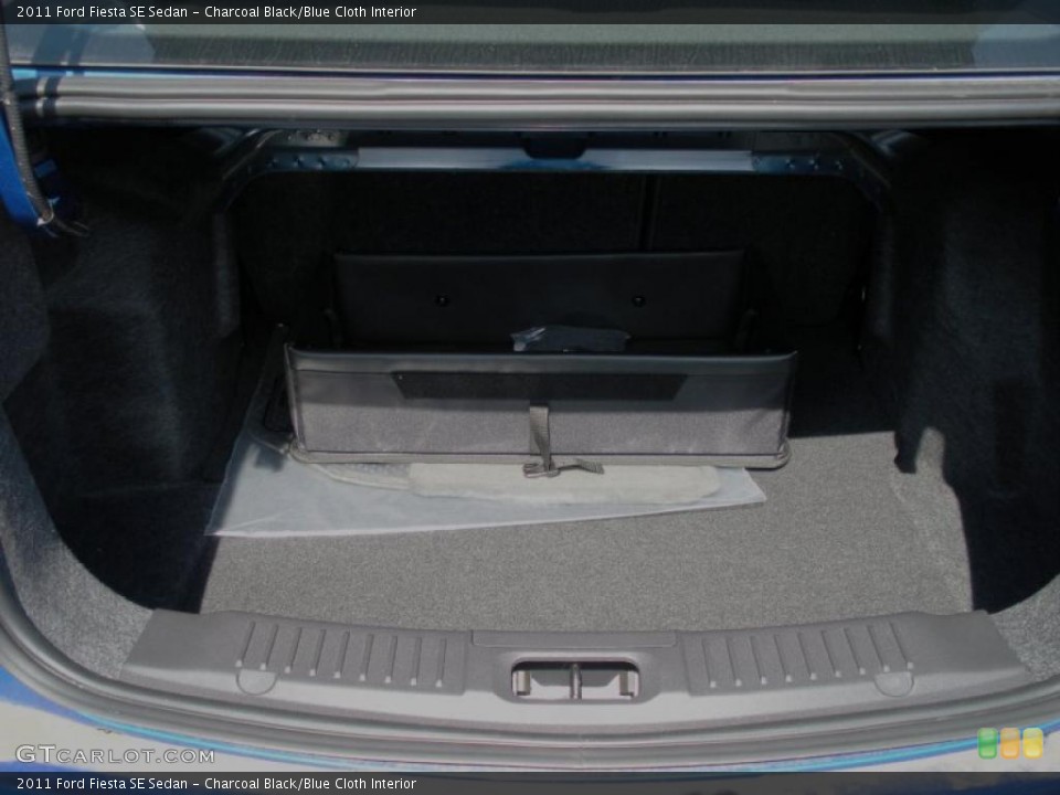 Charcoal Black/Blue Cloth Interior Trunk for the 2011 Ford Fiesta SE Sedan #38222733
