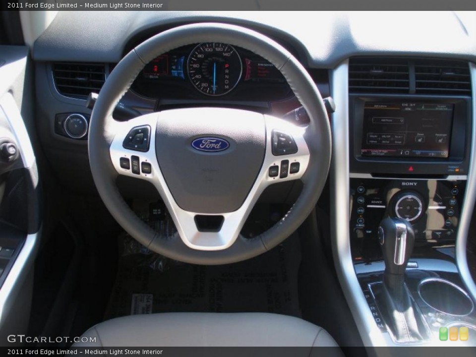 Medium Light Stone Interior Steering Wheel for the 2011 Ford Edge Limited #38225757