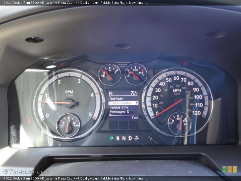 Light Pebble Beige/Bark Brown Interior Gauges for the 2011 Dodge Ram 3500 HD Laramie Mega Cab 4x4 Dually #38249063