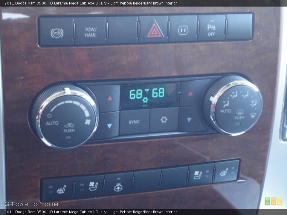 Light Pebble Beige/Bark Brown Interior Controls for the 2011 Dodge Ram 3500 HD Laramie Mega Cab 4x4 Dually #38249187