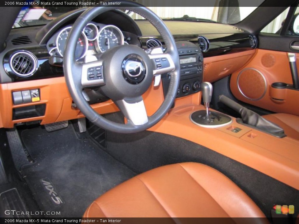 Tan Interior Dashboard for the 2006 Mazda MX-5 Miata Grand Touring Roadster #38250839
