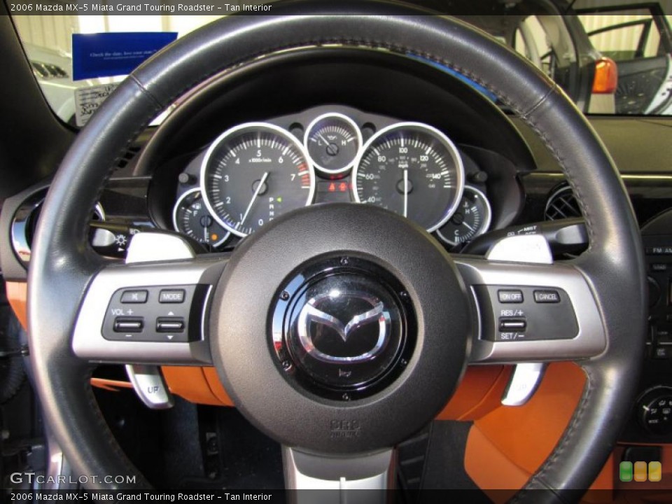 Tan Interior Steering Wheel for the 2006 Mazda MX-5 Miata Grand Touring Roadster #38250859
