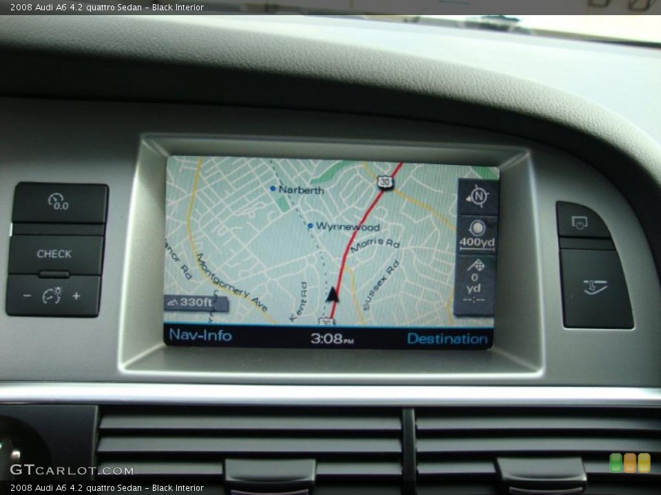 Black Interior Navigation for the 2008 Audi A6 4.2 quattro Sedan #38255028
