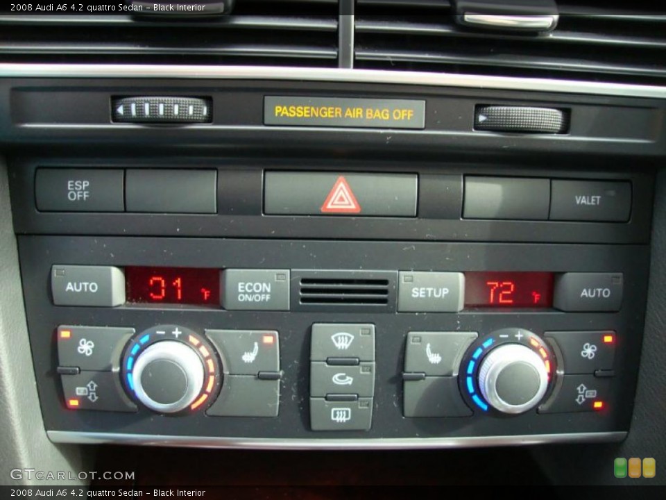 Black Interior Controls for the 2008 Audi A6 4.2 quattro Sedan #38255040