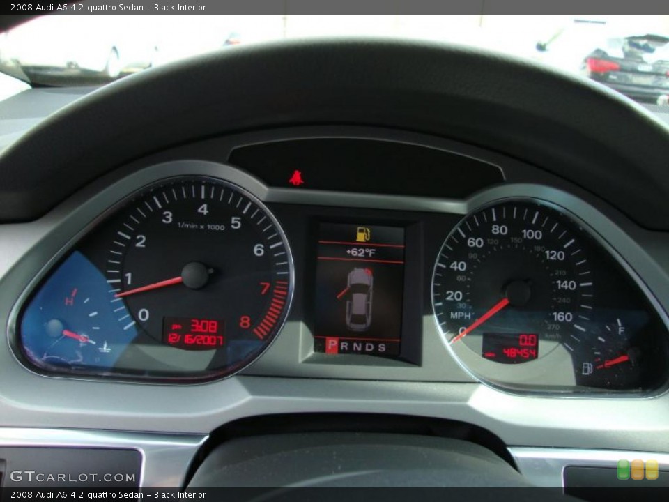 Black Interior Gauges for the 2008 Audi A6 4.2 quattro Sedan #38255088
