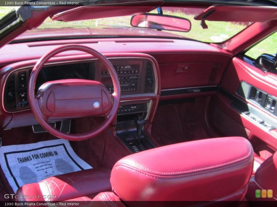 Red Interior Dashboard for the 1990 Buick Reatta Convertible #38260355