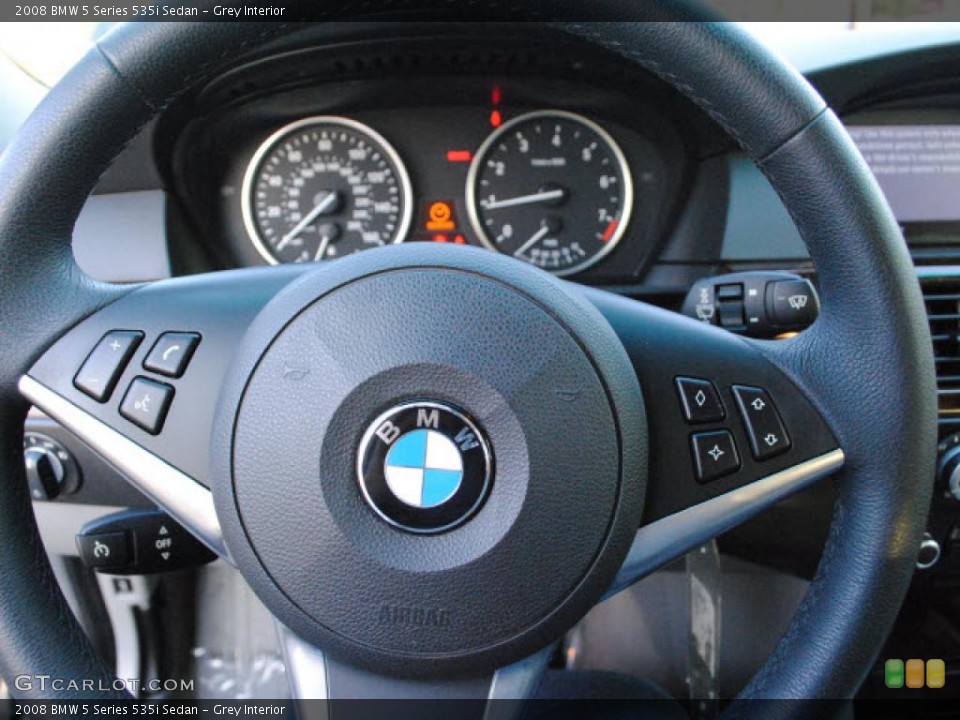 Grey Interior Steering Wheel for the 2008 BMW 5 Series 535i Sedan #38264555