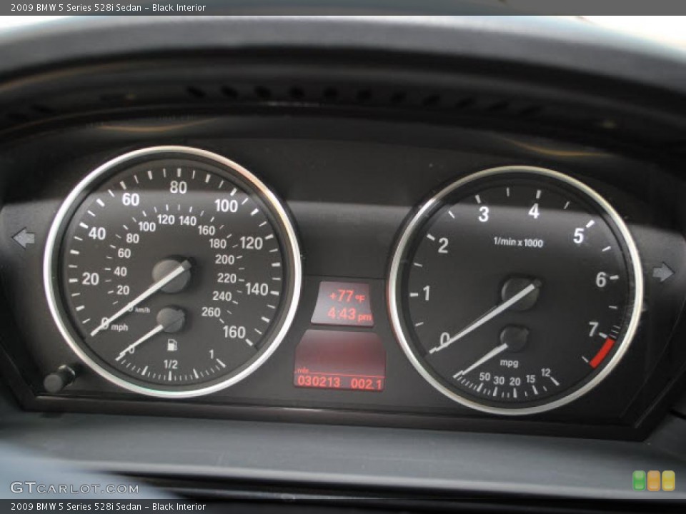 Black Interior Gauges for the 2009 BMW 5 Series 528i Sedan #38267523