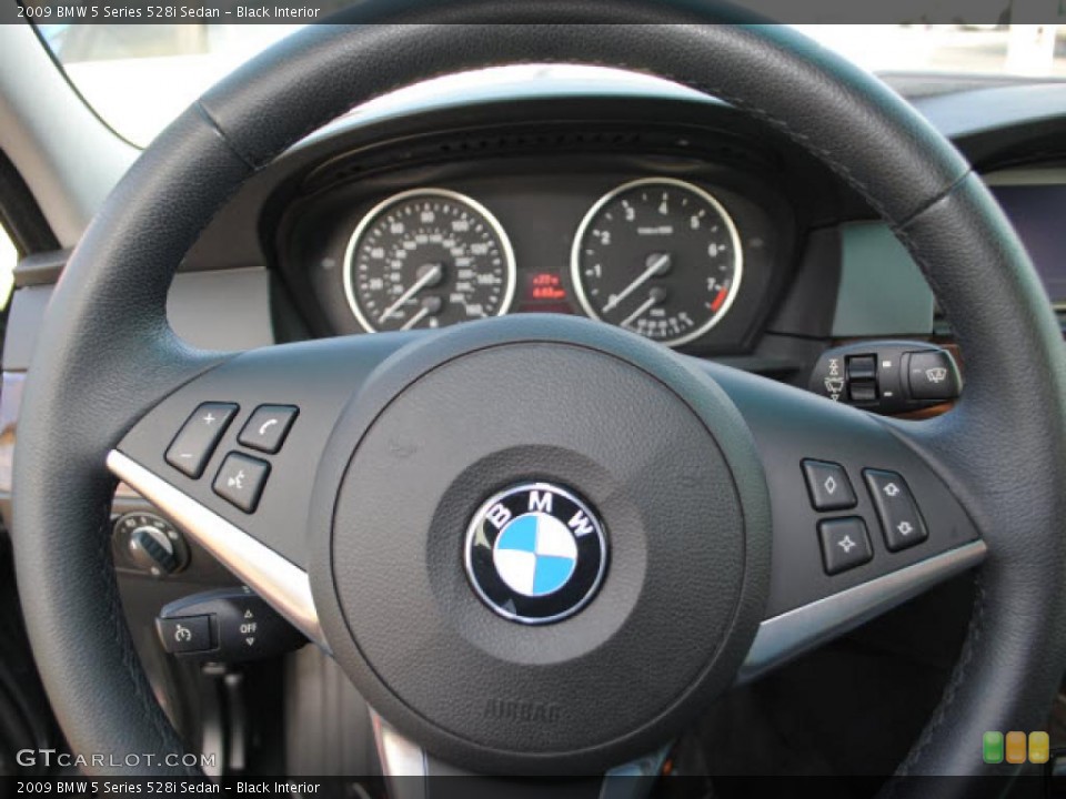 Black Interior Steering Wheel for the 2009 BMW 5 Series 528i Sedan #38267539