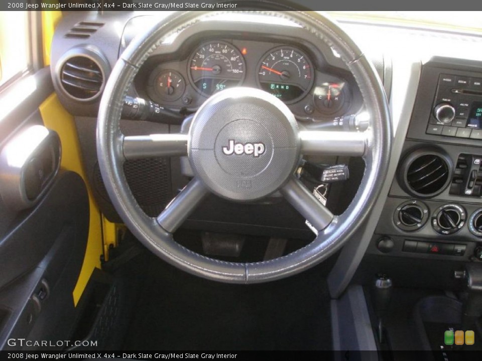 Dark Slate Gray/Med Slate Gray Interior Steering Wheel for the 2008 Jeep Wrangler Unlimited X 4x4 #38272640