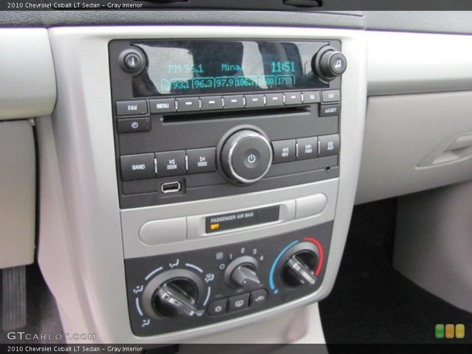 Gray Interior Controls for the 2010 Chevrolet Cobalt LT Sedan #38275876