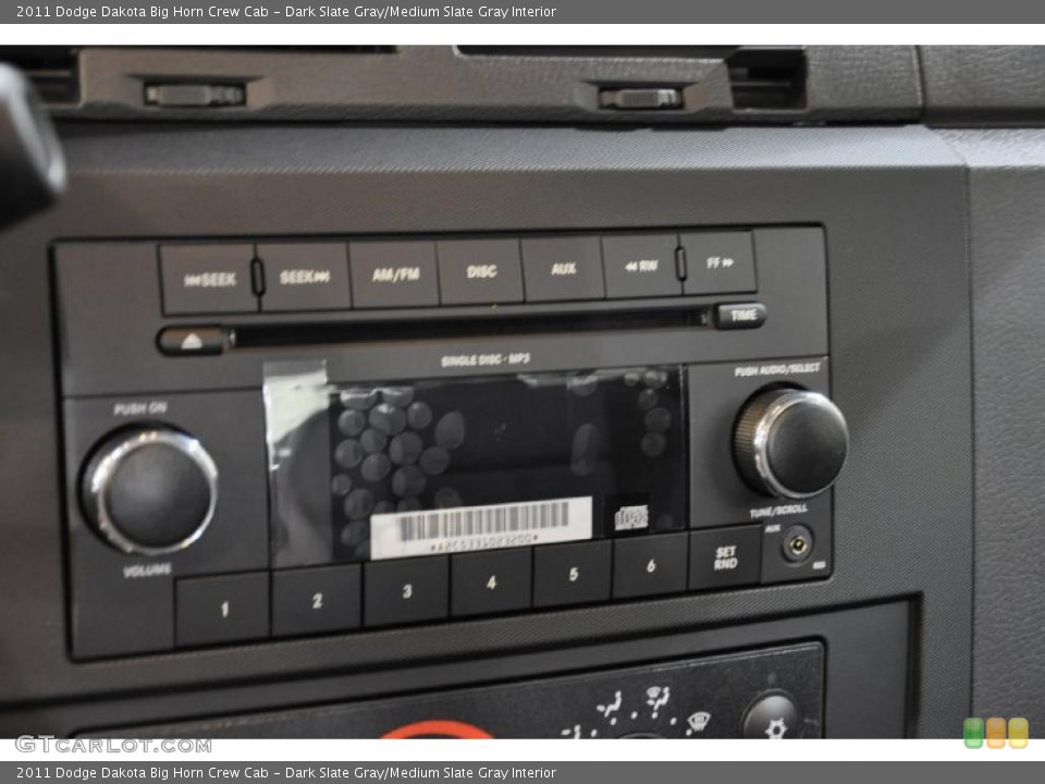 Dark Slate Gray/Medium Slate Gray Interior Controls for the 2011 Dodge Dakota Big Horn Crew Cab #38288521