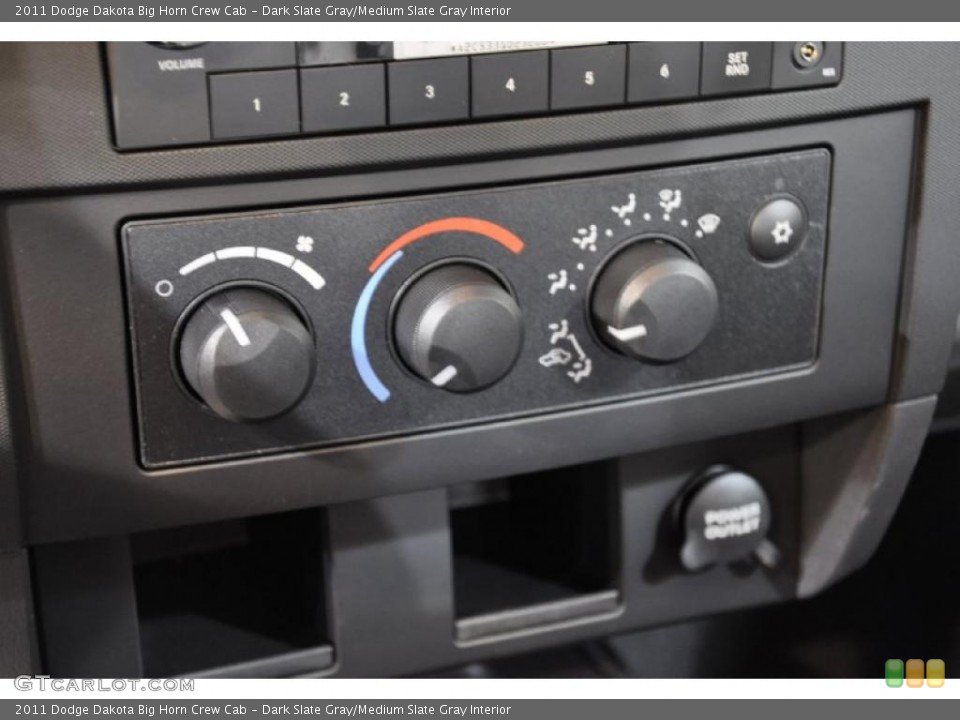Dark Slate Gray/Medium Slate Gray Interior Controls for the 2011 Dodge Dakota Big Horn Crew Cab #38288537
