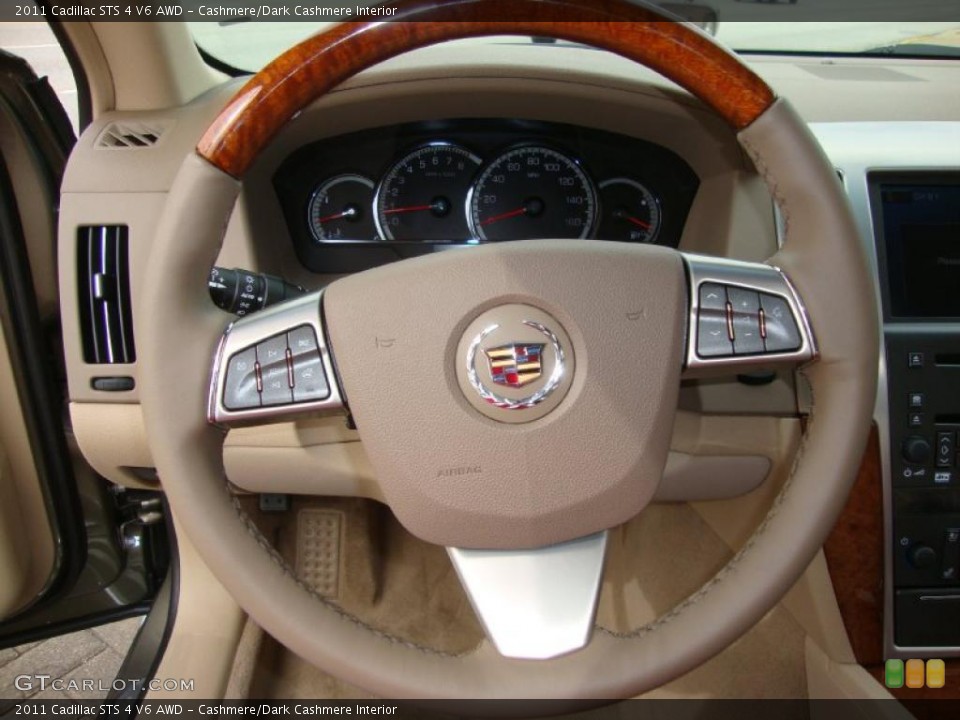 Cashmere/Dark Cashmere Interior Steering Wheel for the 2011 Cadillac STS 4 V6 AWD #38292513