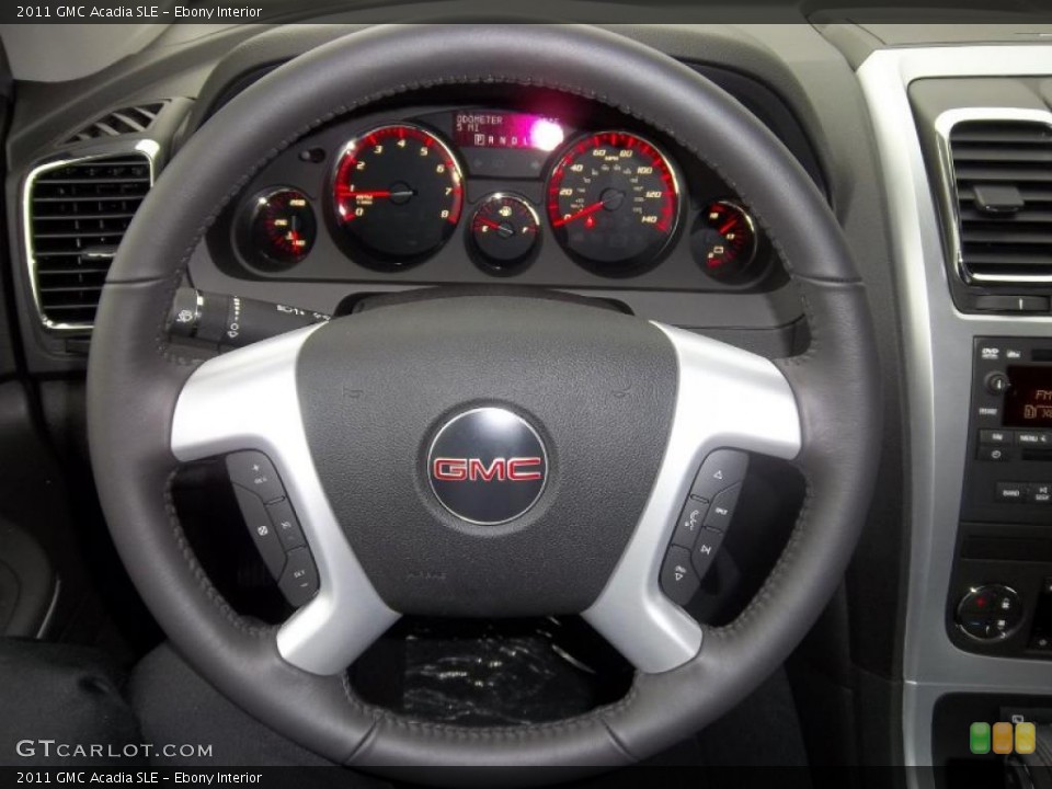 Ebony Interior Steering Wheel for the 2011 GMC Acadia SLE #38294066