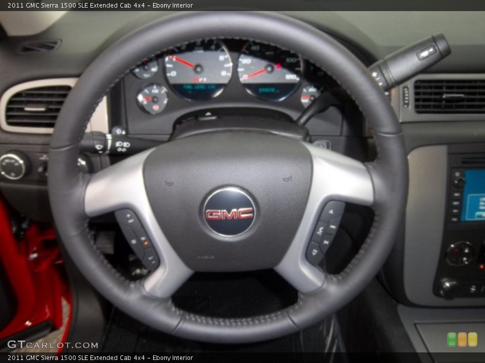 Ebony Interior Steering Wheel for the 2011 GMC Sierra 1500 SLE Extended Cab 4x4 #38294474