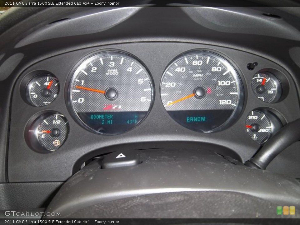 Ebony Interior Gauges for the 2011 GMC Sierra 1500 SLE Extended Cab 4x4 #38294506