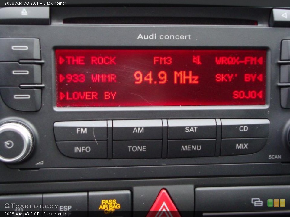 Black Interior Controls for the 2008 Audi A3 2.0T #38297251