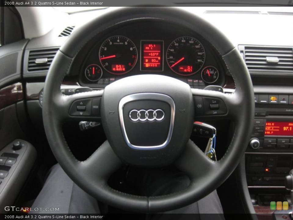 Black Interior Steering Wheel for the 2008 Audi A4 3.2 Quattro S-Line Sedan #38303095