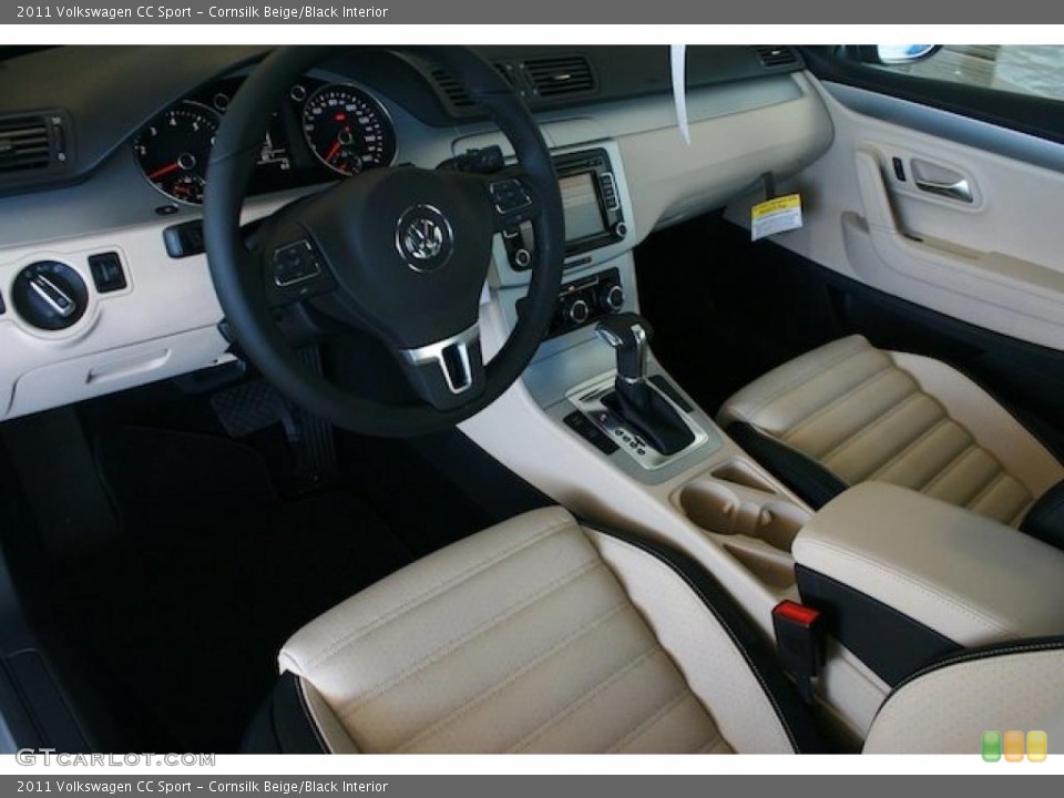 Cornsilk Beige/Black Interior Dashboard for the 2011 Volkswagen CC Sport #38304399