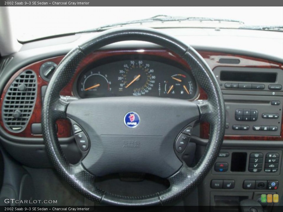 Charcoal Gray Interior Steering Wheel for the 2002 Saab 9-3 SE Sedan #38307547
