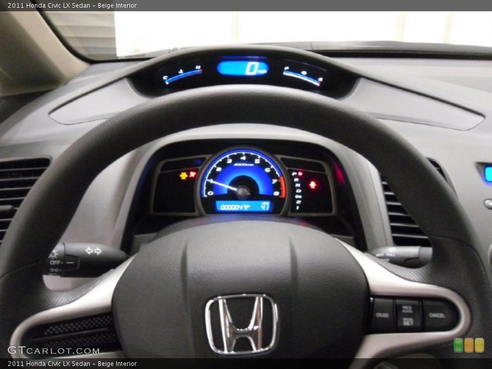 Beige Interior Steering Wheel for the 2011 Honda Civic LX Sedan #38310171
