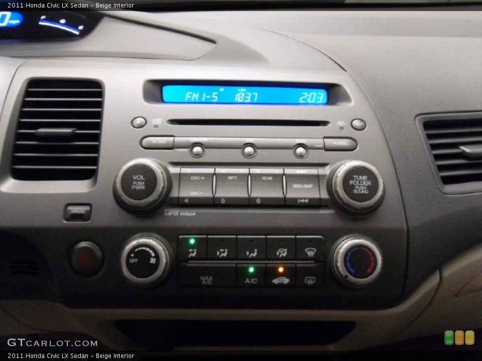 Beige Interior Controls for the 2011 Honda Civic LX Sedan #38310207