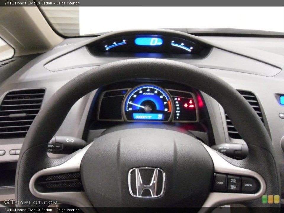 Beige Interior Steering Wheel for the 2011 Honda Civic LX Sedan #38313567