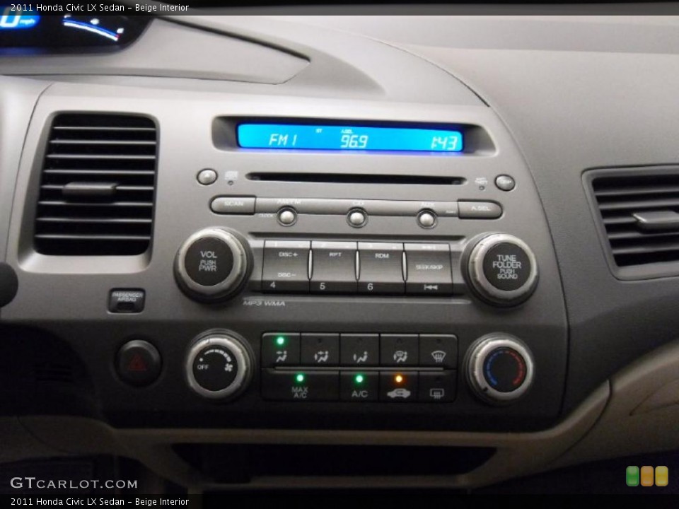 Beige Interior Controls for the 2011 Honda Civic LX Sedan #38313603