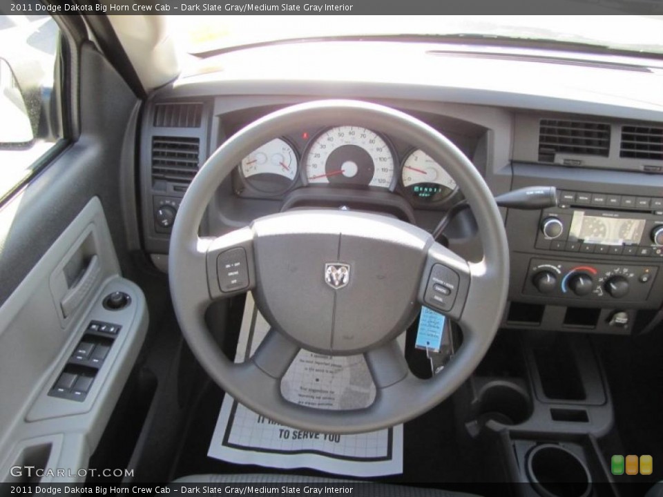 Dark Slate Gray/Medium Slate Gray Interior Steering Wheel for the 2011 Dodge Dakota Big Horn Crew Cab #38316355
