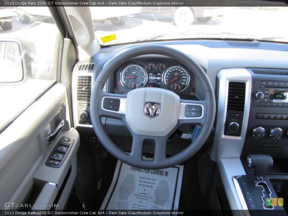 Dark Slate Gray/Medium Graystone Interior Steering Wheel for the 2011 Dodge Ram 1500 SLT Outdoorsman Crew Cab 4x4 #38318319