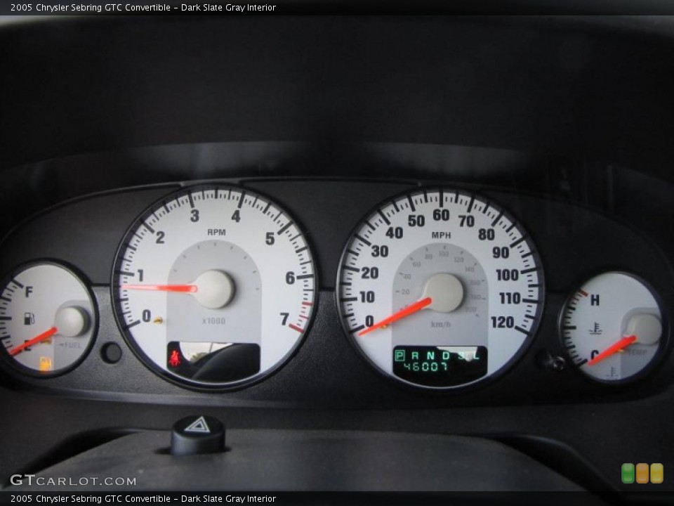 Dark Slate Gray Interior Gauges for the 2005 Chrysler Sebring GTC Convertible #38321279