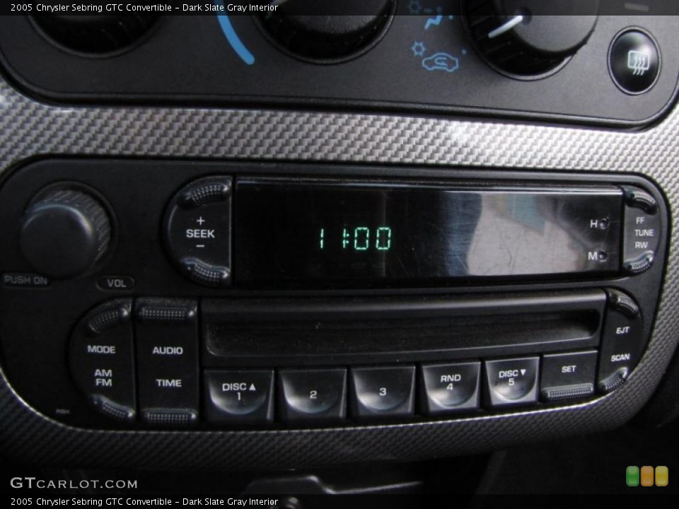 Dark Slate Gray Interior Controls for the 2005 Chrysler Sebring GTC Convertible #38321303