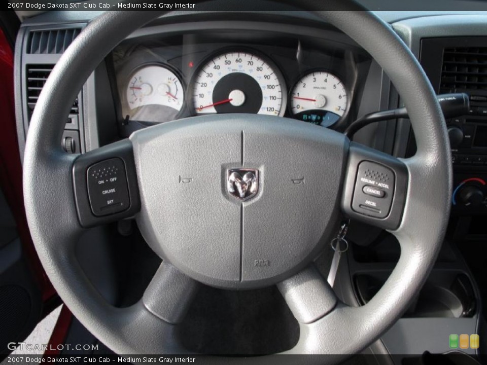 Medium Slate Gray Interior Steering Wheel for the 2007 Dodge Dakota SXT Club Cab #38322099