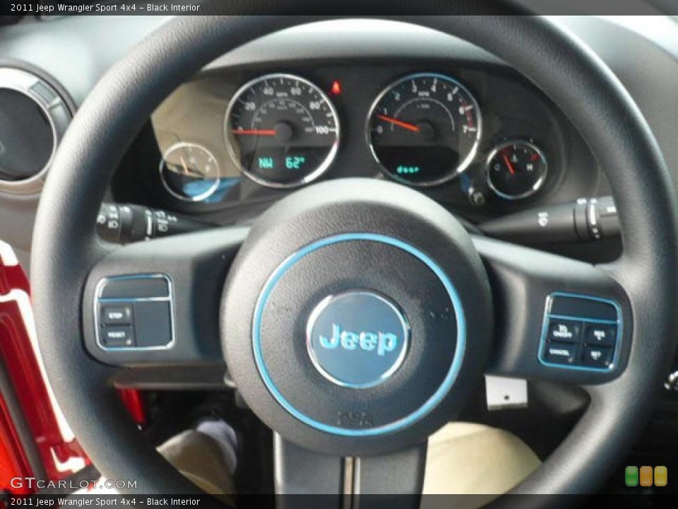 Black Interior Steering Wheel for the 2011 Jeep Wrangler Sport 4x4 #38329763