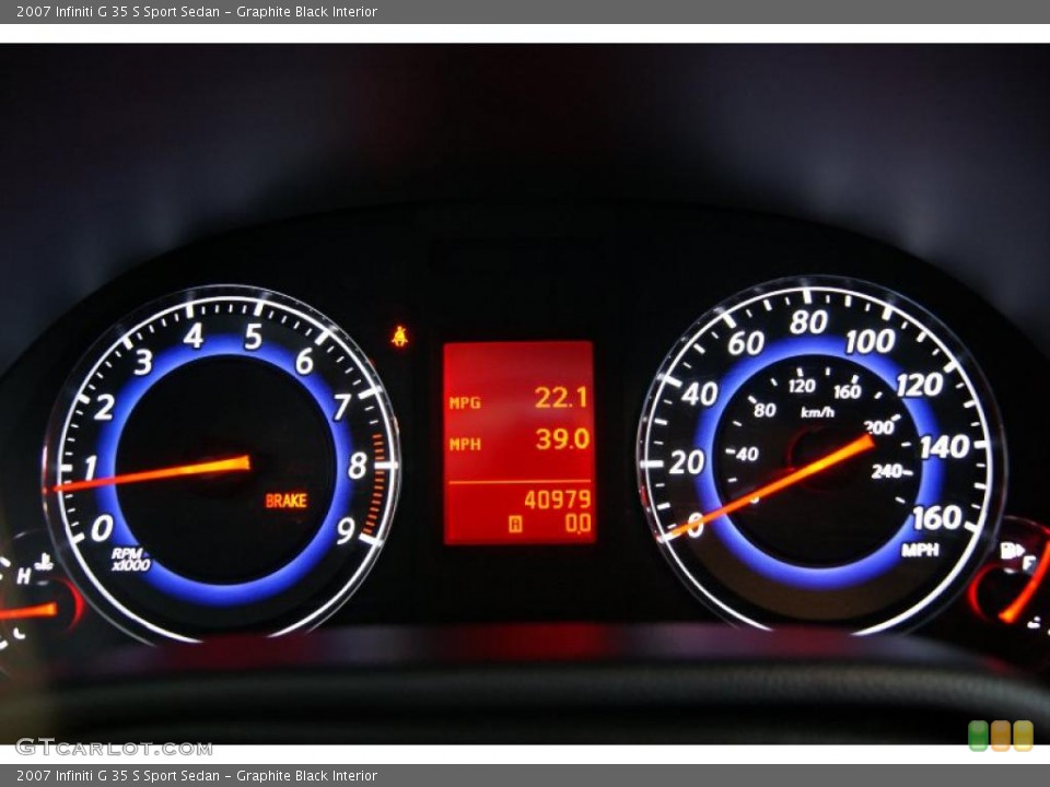 Graphite Black Interior Gauges for the 2007 Infiniti G 35 S Sport Sedan #38330939